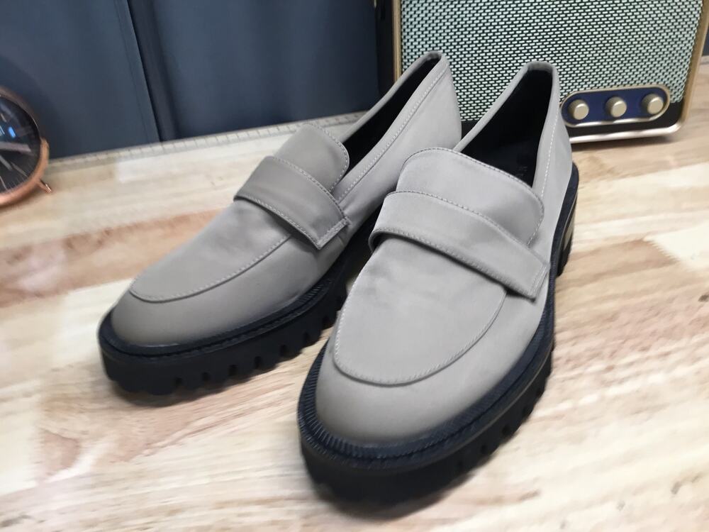 Aerosoles Rodney Penny Loafers Womens US 7M Gray Slip On Block Heel Casual Shoes
